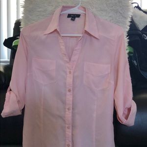 BCX Pink Button Blouse